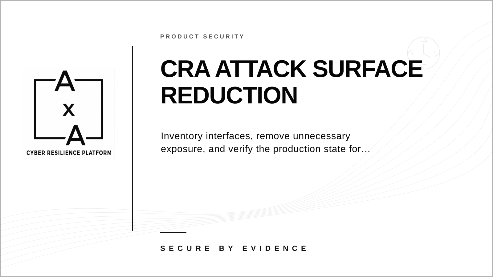 AA-sec cover graphic about limiting product attack surfaces and external interfaces under the Cyber Resilience Act.