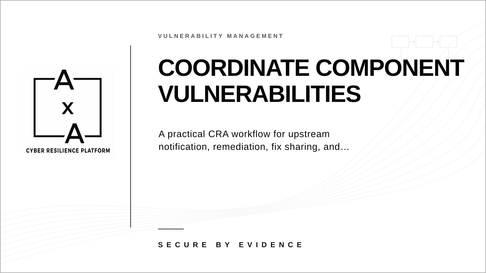AA-sec cover graphic about coordinating component vulnerabilities and upstream fixes under the Cyber Resilience Act.